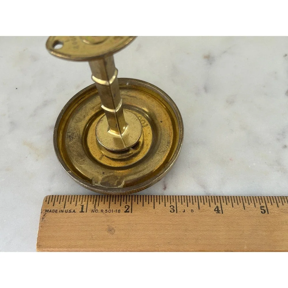 Vintage Brass Curtain Tieback Holdbacks Medallion Rope Twist Bamboo Stem Set 2